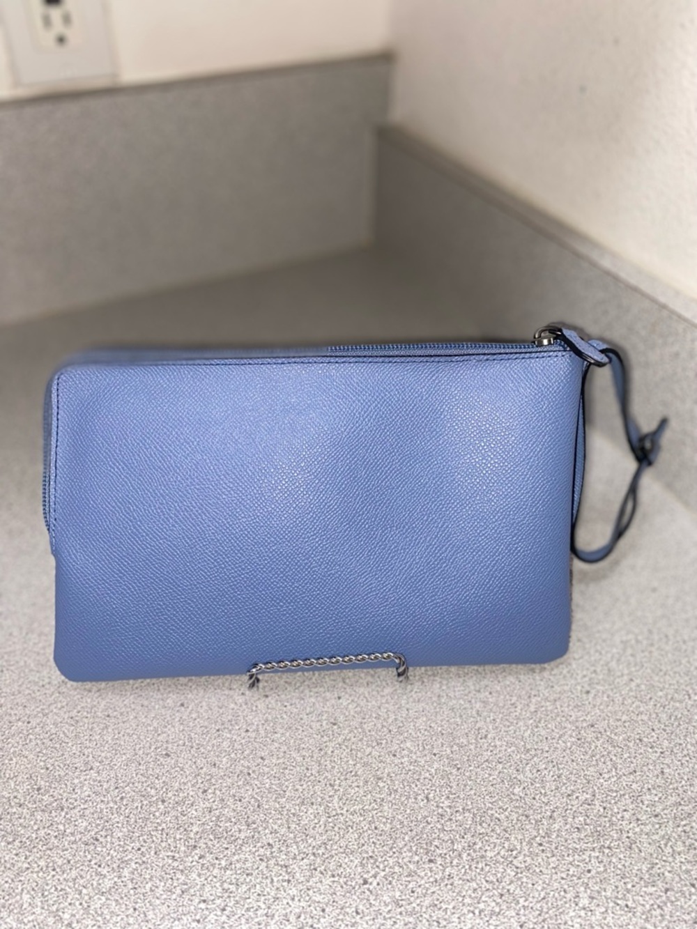 Coach Story Book Light Blue Leather Wristlet Pouch EUC - Picture 2 of 11
